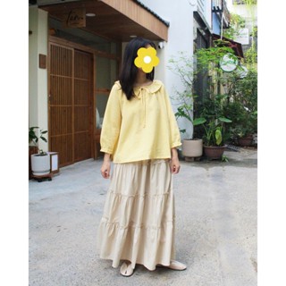 Áo Thơ - Áo kiểu caro nữ cổ bèo thắt nơ tay lửng phồng nhẹ - Lerther