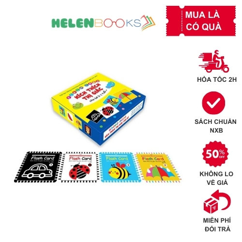 Bộ thẻ Flashcard thẻ kích thích thị giác đen trắng cho bé sơ sinh theo Montessori Glenn Doman giáo d