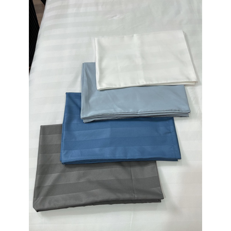 Vỏ gối cotton trắng sọc 50x70cm, 40x60cm, vỏ gối ôm  cho khách sạn