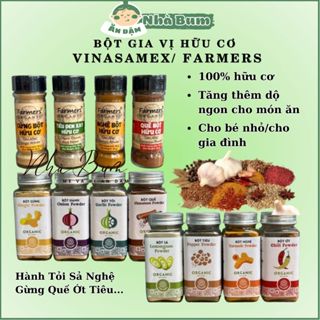 Bột gia vị hữu cơ Vinasamex /Framer/ LumLum - Bột hành Bột tỏi- ớt không cay hữu cơ- cà ri  nghệ quế hữu cơ