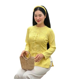   BÀ BA GẤM HOA NỖI Bigsize  Trang phục truyền thống Bộ quần áo nữ Phật tử đồ lam đi chùa mẫu nữ vải gấm 7XL 