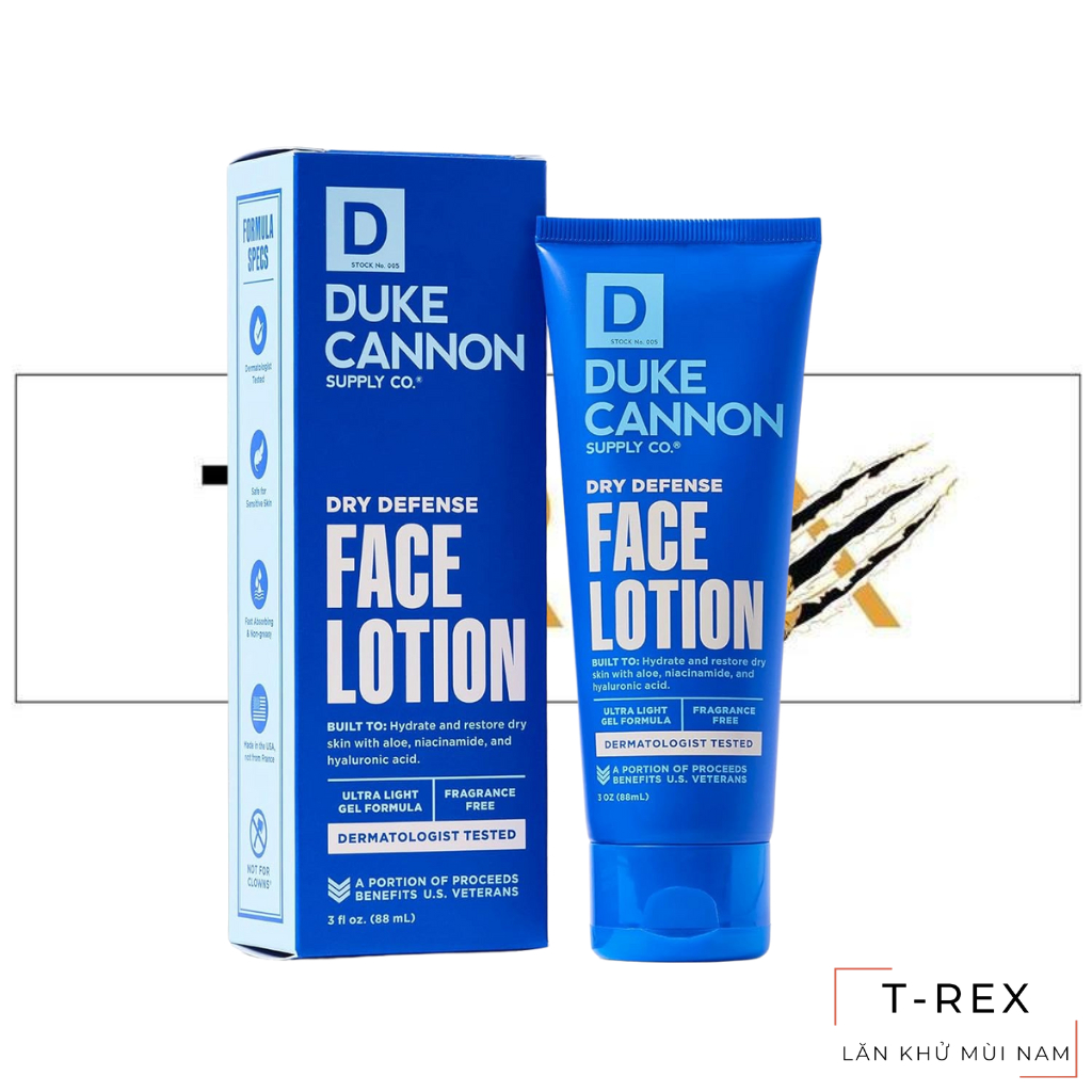 Kem Dưỡng Da Duke Cannon Dry Defense Face Lotion 88ML