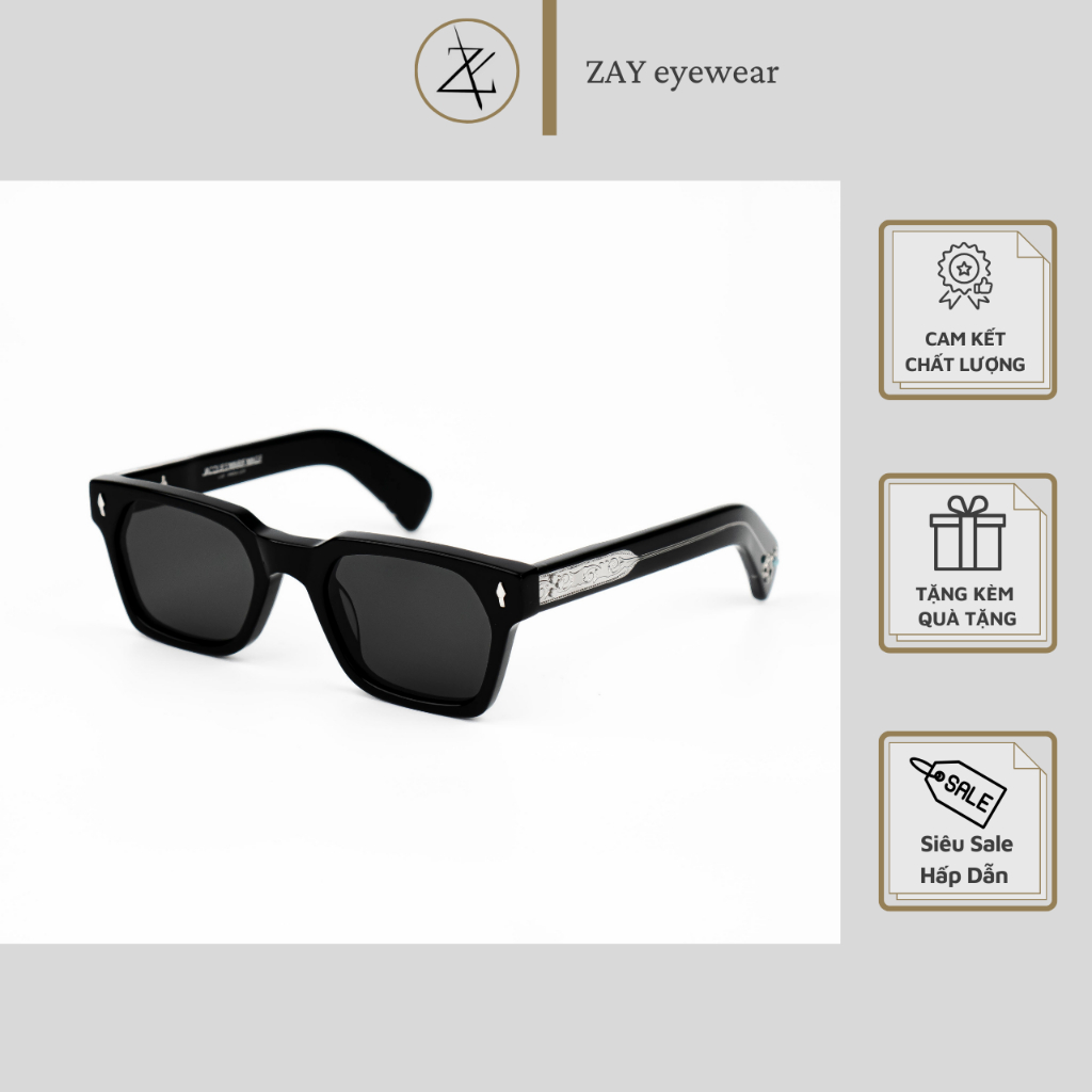 Gọng kính nam nữ JM Sterett Acetate dáng vuông cao cấp