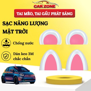 Tai Mèo, Tai Gấu Phát Sáng Gắn Nóc Xe Hơi, Ô Tô - Sạc Năng Lượng Mặt Trời, Dán Trang Trí Ngoại Thất Ô Tô Cực Đẹp