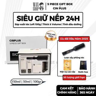  Sáp vuốt tóc nam Cin Plus 5 Piece Gift Box Left 100g Thick & Volume 150ml Hair Oil 50ml - Cinplus 