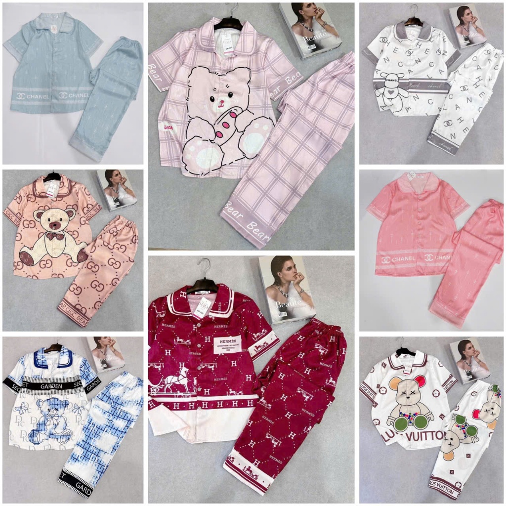 Đồ bộ Pijama cổ sen lụa xước cao cấp