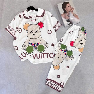 Đồ bộ Pijama cổ sen lụa xước cao cấp