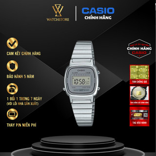 Đồng Hồ Nữ Vintage Sang Trọng LA670WA-7DF Mặt Kính Nhựa 24.6mm Chống Nước Dây Kim Loại Không Gỉ Chính Hãng CASIO
