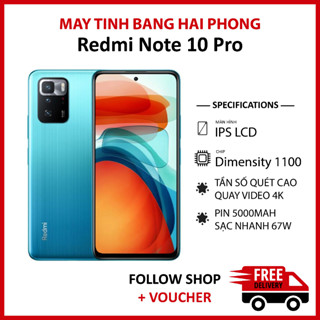 Điện thoại Xiaomi Redmi Note 10 Pro 5G rom quốc tế RAM 6/128 màn hình IPS LCD độ phân giải Full HD+ tần số quét 120 Hz