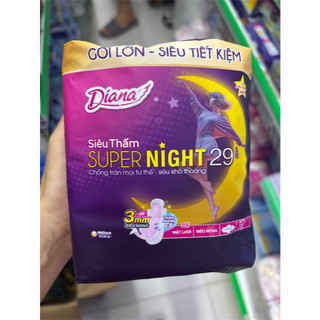 Băng vệ sinh ban đêm Diana Super Night siêu thấm chống tràn 12 miếng 29cm - Đang cập nhật mẫu mới 2025
