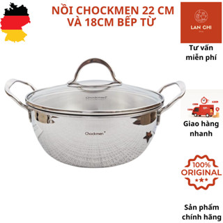 Nồi inox CHOCKMEN CKM111 - 22 cm, CKM102 - 18 cm, nồi canh, nồi inox bếp từ, nồi CHOCKMEN, nồi 3 lớp