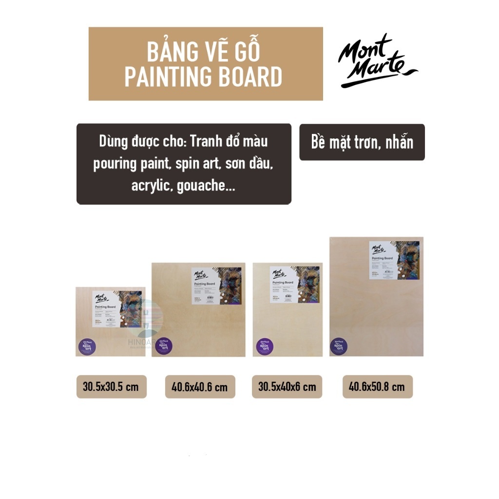 Bảng vẽ gỗ Mont Marte - Wooden Painting Board