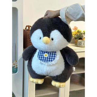 Gấu bông chim cánh cụt đeo yếm Memon thú nhồi bông cánh cụt mặc yếm cao cấp dễ thương