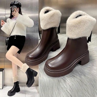 boot da nữ cổ lông cao cấp
