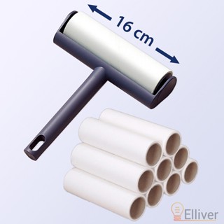 Combo cây lăn bụi + 10 Cuộn lõi lăn 55 sớp siêu dính Size 16cm, 10cm, 24cm Elliver