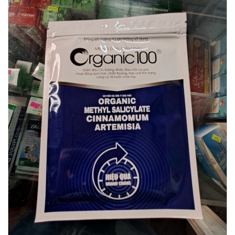 MIẾNG DÁN GIẢM ĐAU ORGANIC 100 (Hộp 2 gói×5 miếng)