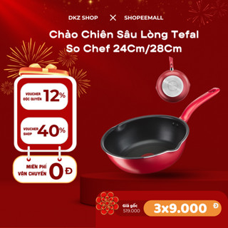 Chảo Chiên Sâu Lòng Tefal So Chef 24/28Cm - Chảo Chống Dính Tefal, Dùng Mọi Mặt Bếp - Chính Hãng Bảo Hành 4 Năm