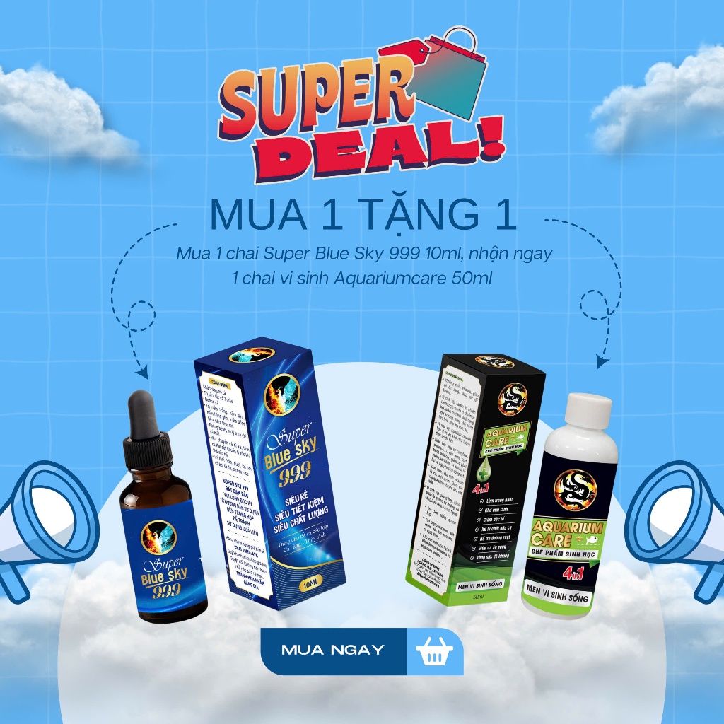 Super Blue Sky 999 10ml, 50ml, 100ml + Vi Sinh Aquarium care