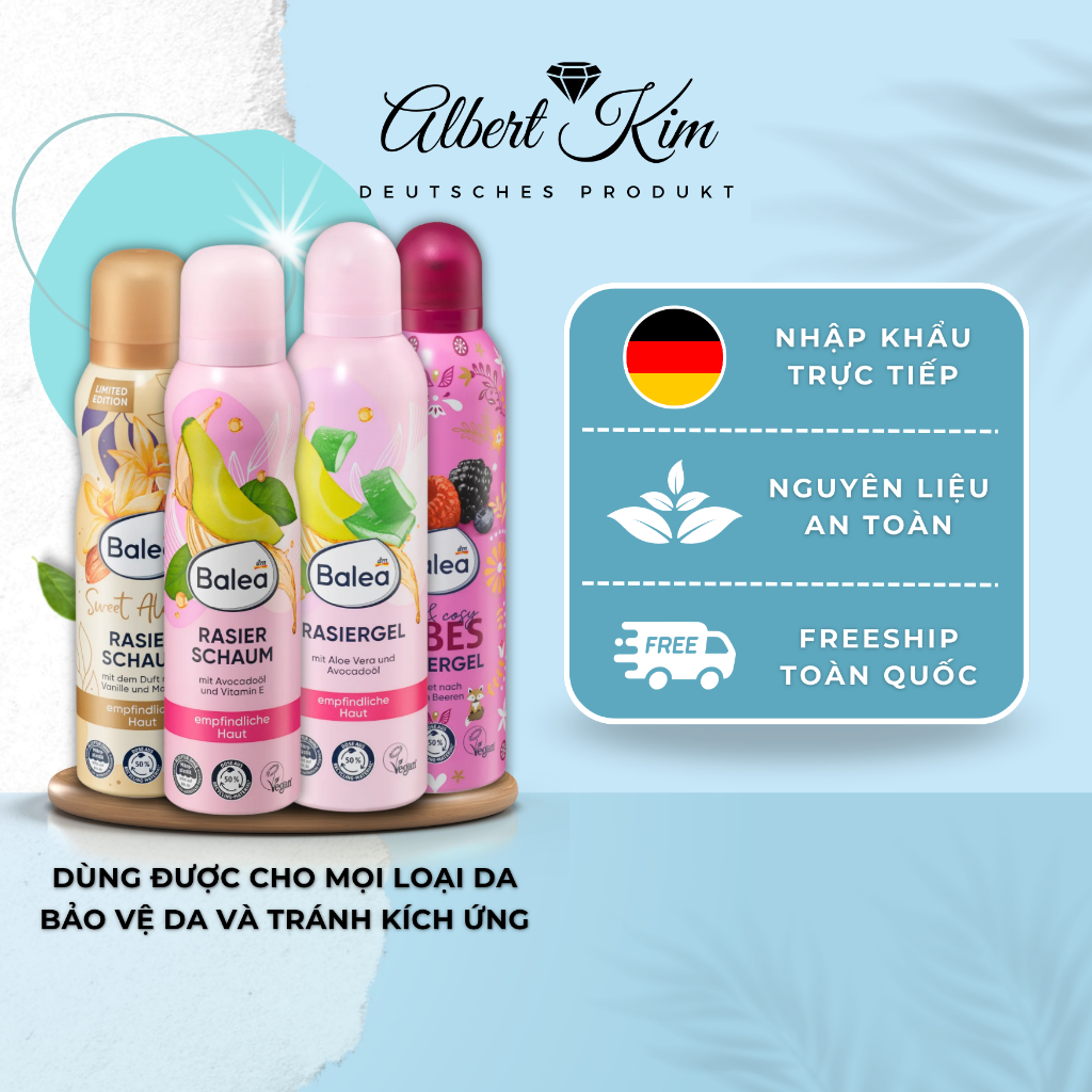 [ Hàng Đức ] Bọt, gel cạo lông nội địa Đức - Balea