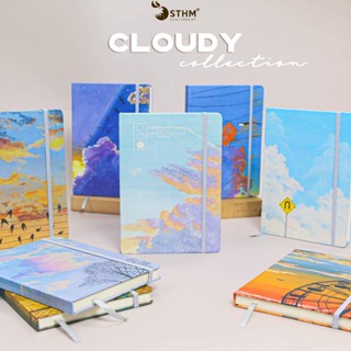 Sổ tay in tranh Cloudy collection STHM Stationery bìa cứng 160 trang tặng Postcard ,Sổ tay ghi chép giấy kem 100gsm