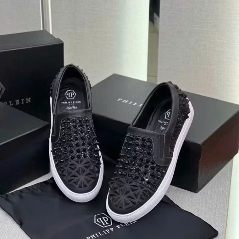 Giày Lười PP Nam Phối Hoạ Tiết Đinh Cực Chất - Full Bộ Giày Slipton Nam PP thời thượng ( Full Box) Lùi 1sz