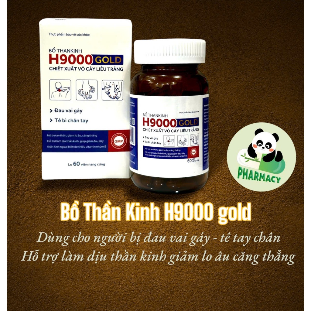 Bổ thần kinh H9000 Gold Vshine chiết xuất vỏ cây liễu trắng đau vai gáy tê bì tay chân