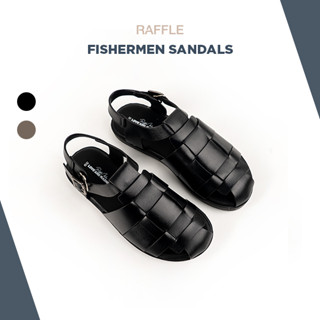 Dép Rọ Nam Raffini Fisherman Sandal Màu Đen, Da Bò Thật, Đế Đúc Cao Su Chống Trượt