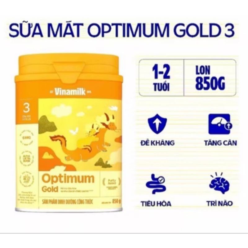 Sữa bột Optimum Gold 3 850g (cho trẻ từ 1 - 2 tuổi)