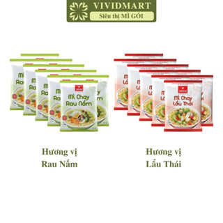 [SET 10 GÓI] - VIFON - Mì Vifon chay 2 vị: Rau Nấm, Lẩu Thái (65g/gói) - Mì chay ăn liền Vifon, Mì chay Vifon