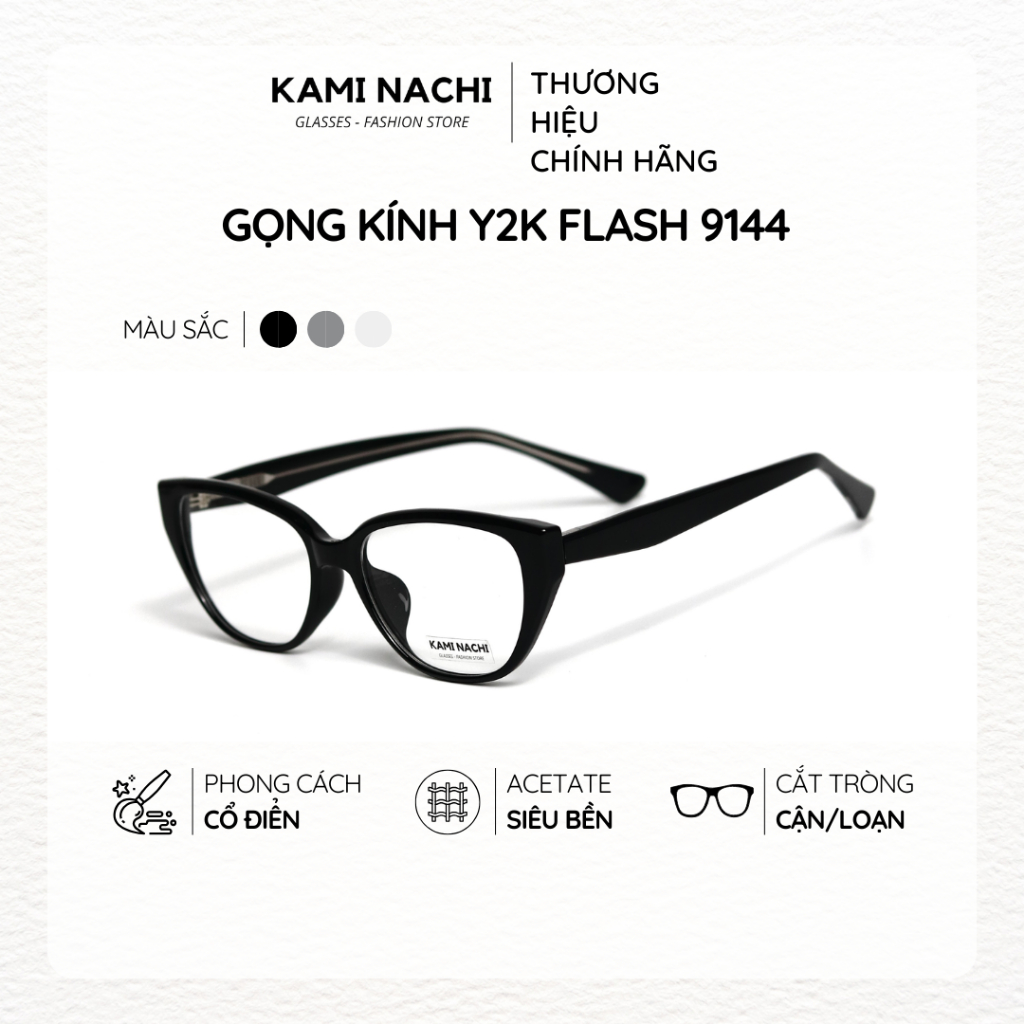 Kính thời trang phong cách Y2K phiên bản Flash chất liệu Acetate mã 9144 KAMI NACHI
