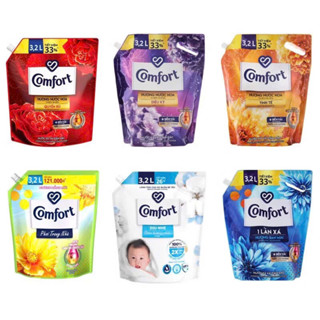 Nước xả vải Comfort 1 lần xả Hương Ban Mai - Hương Phấn Dịu Nhẹ túi  3.1L-1.8L