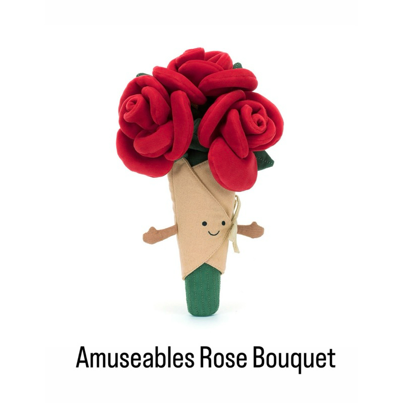 (Valentine 2025) Bó hoa hồng Jellycat Amuseables Rose Bouquet Valentine chính hãng