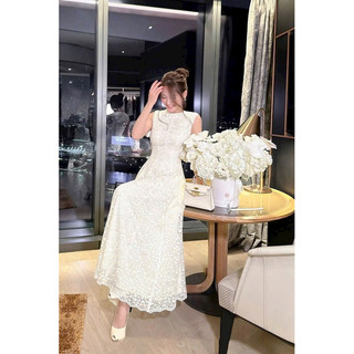 ĐẦM MAXI REN ĐÍNH NƠ (100% ảnh thật)