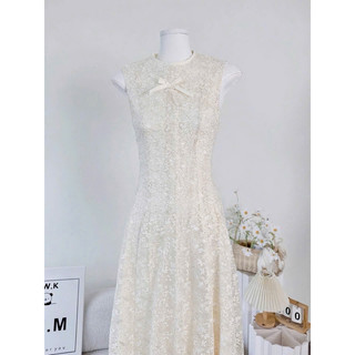 ĐẦM MAXI REN ĐÍNH NƠ (100% ảnh thật)