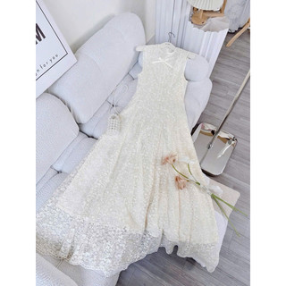 ĐẦM MAXI REN ĐÍNH NƠ (100% ảnh thật)
