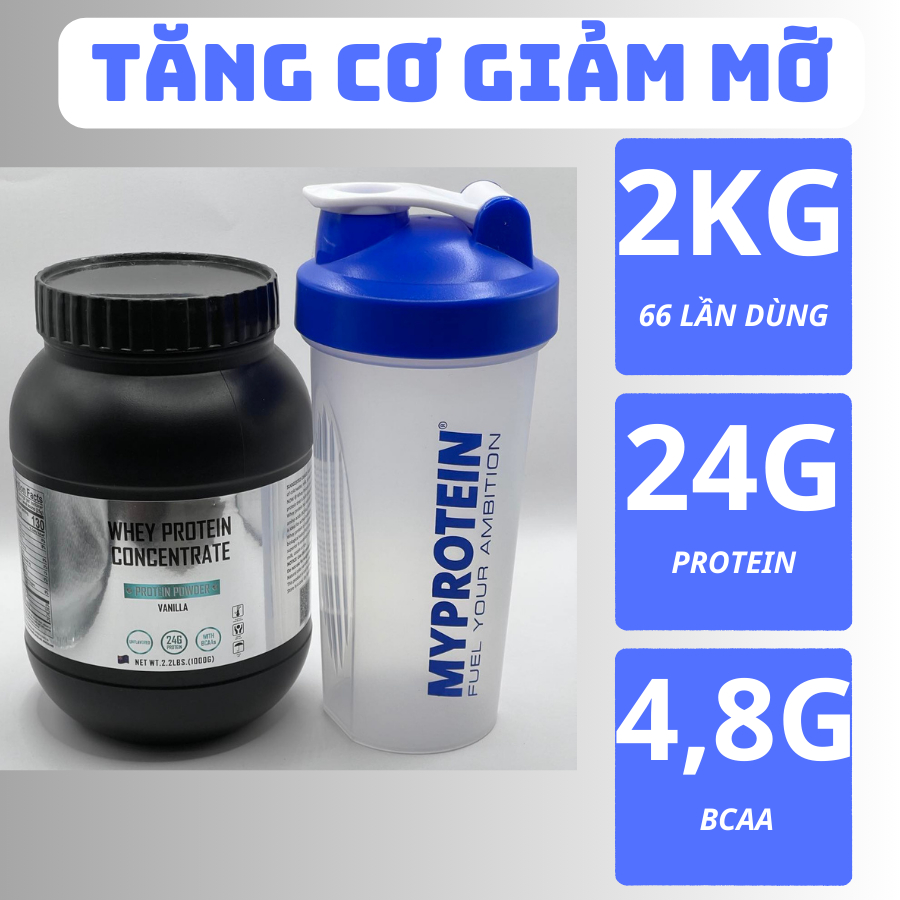 2KG Whey Protein Concentrate 80% ProteinTẶNG BÌNH LẮC