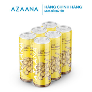 [Toàn quốc] Lốc 6 lon trà Azaana KOMBUCHA vị Sấu Gừng (330ml/lon) Nước Trà lên men tự nhiên