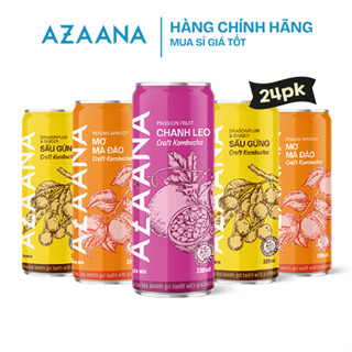 [Toàn quốc] Thùng 24 lon trà Azaana KOMBUCHA mix vị (330ml/lon) Nước Trà lên men tự nhiên