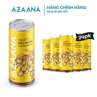 [Toàn quốc] Thùng 24 lon trà Azaana KOMBUCHA vị Sấu Gừng (330ml/lon) Nước Trà lên men tự nhiên