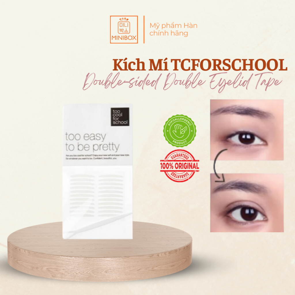 Miếng Dán Kích Mí TOOCOOLFORSCHOOL Double-sided Double Eyelid Tape 22 miếng