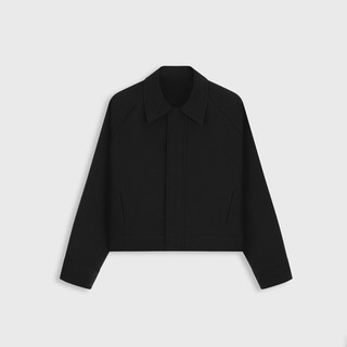 GIAN SAIGON – Áo Khoác Lửng Dây Kéo – Raglan Cropped Jacket – Màu Đen