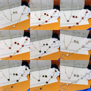  Set 3 món vòng cổ nữ + khuyên tai titan cao cấp không han gỉ 