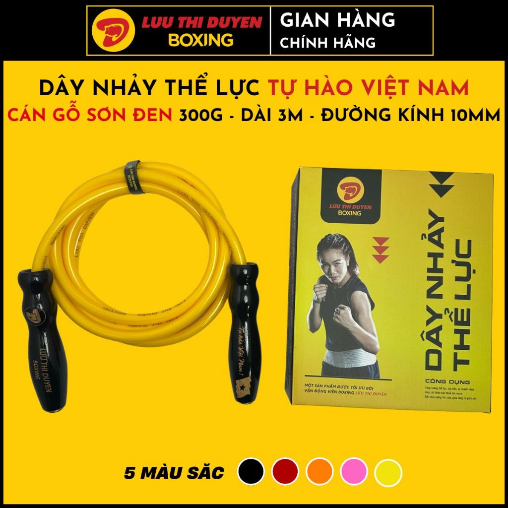 Dây Nhảy Thể Lực - Dây Nhảy Thể Dục - Tay Cầm Nhỏ, Sơn đen 3 lớp Phủ Bóng - Nặng 300g đến 350g - Lừu