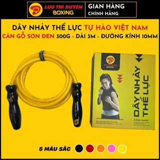 Dây Nhảy Thể Lực - Dây Nhảy Thể Dục - Tay Cầm Nhỏ, Sơn đen 3 lớp Phủ Bóng - Nặng 300g đến 350g - Lừu Thị Duyên Boxing