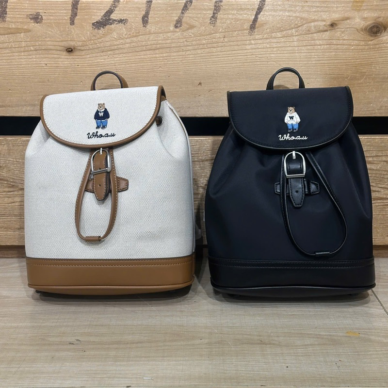 [ CHÍNH HÃNG ] Balo gấu Whoau Steve Canvas backpack