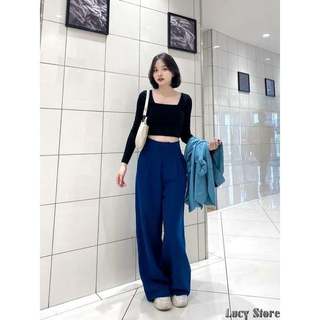Áo Croptop Cổ Vuông Cộc Tay