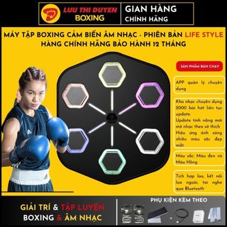 Máy đấm boxing theo nhạc Lừu Thị Duyên Boxing - Cảm biến âm nhạc - Phiên bản LIFE STYLE - Nháy theo nhịp điêu âm nhạc
