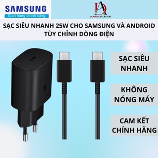 Bộ Củ và Dây Cáp Sạc Nhanh Samsung 25W Type C Cao Cấp, Sạc Siêu Nhanh Dùng Cho Điện Thoại và Máy Tính Bảng Samsung