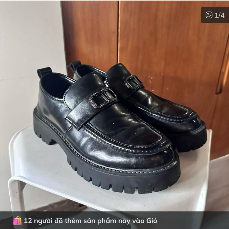 Giày Tây Lười Nam Hiện Đại, Đế Chunky, Da Mềm - Loafer Modern Man 5 Black - BRC092205