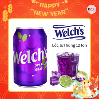 [12 LON] Nước ngọt có ga Welch's Vị Nho Grape Soda 355ml HSD:10.2025